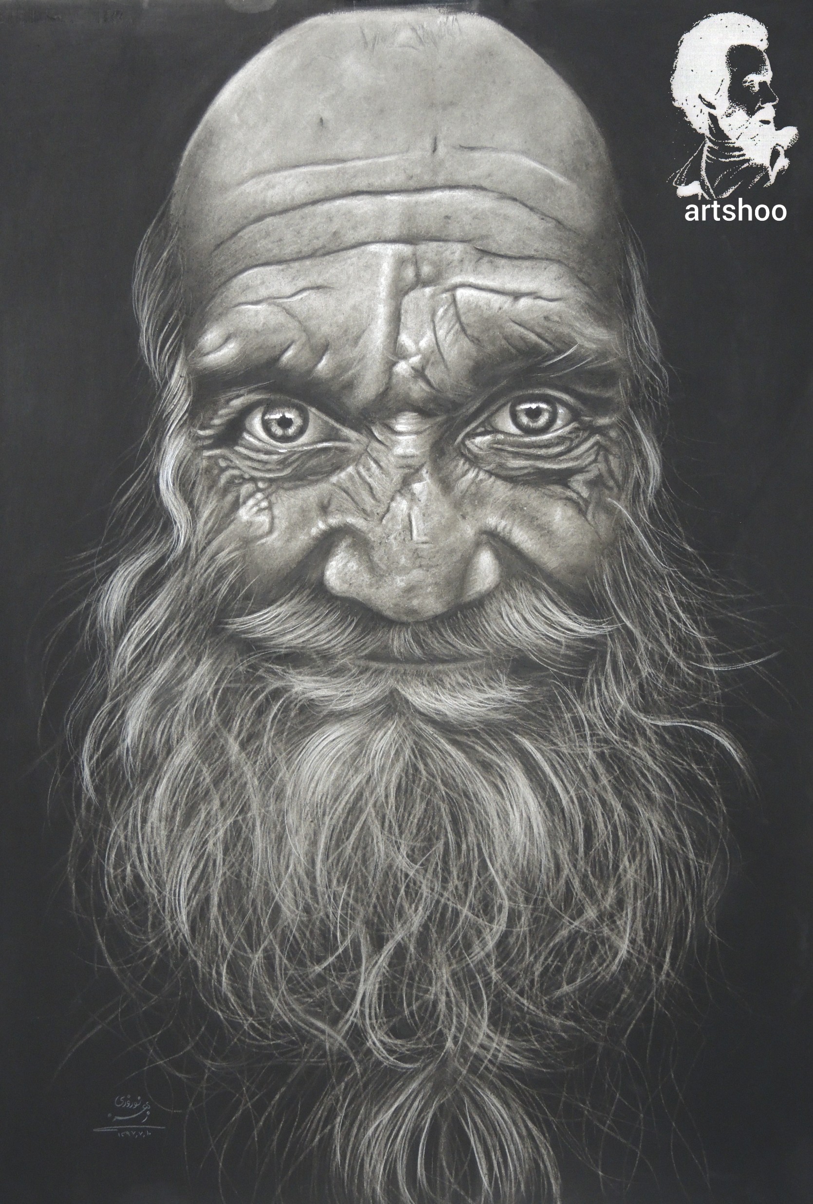 نقاشی سیاه قلم اورژینال هایپررئال